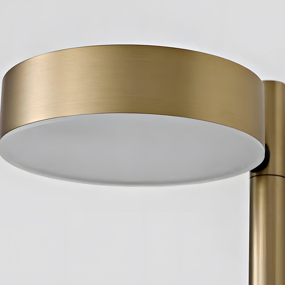 Pivoting Disc Wall Light, Black and Gold Aluminum Sconce