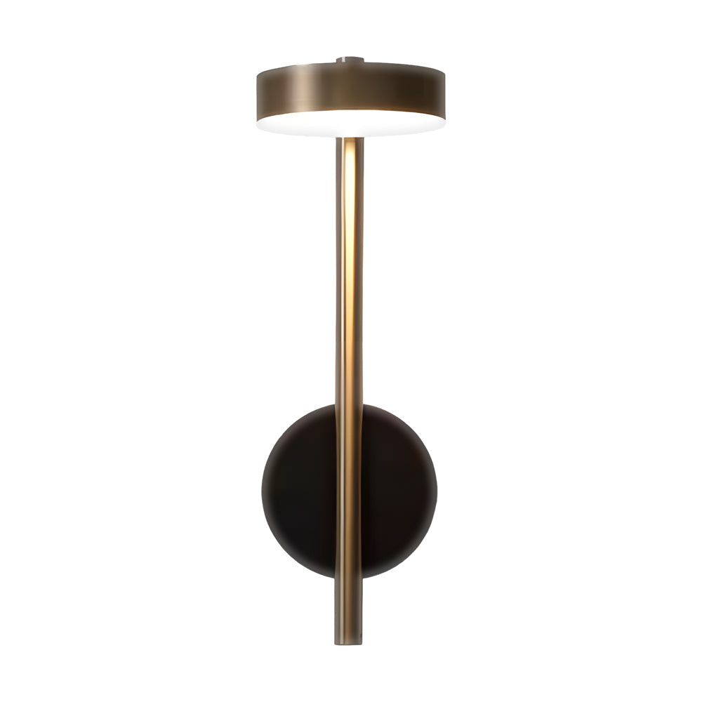 Pivoting Disc Wall Light, Black and Gold Aluminum Sconce