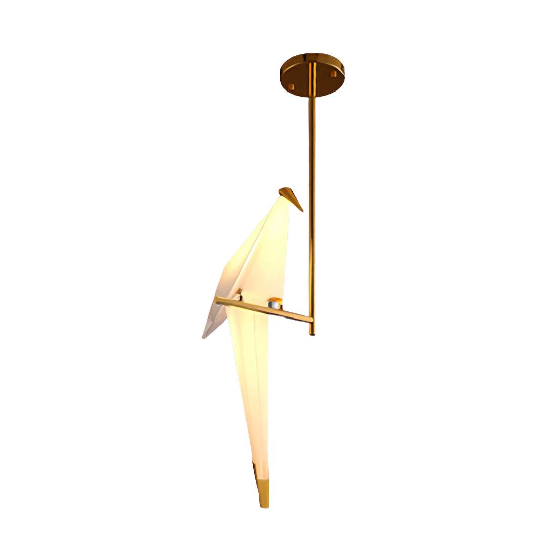 Origami Crane Bird Light, White Paper Fold LED Wall Sconce