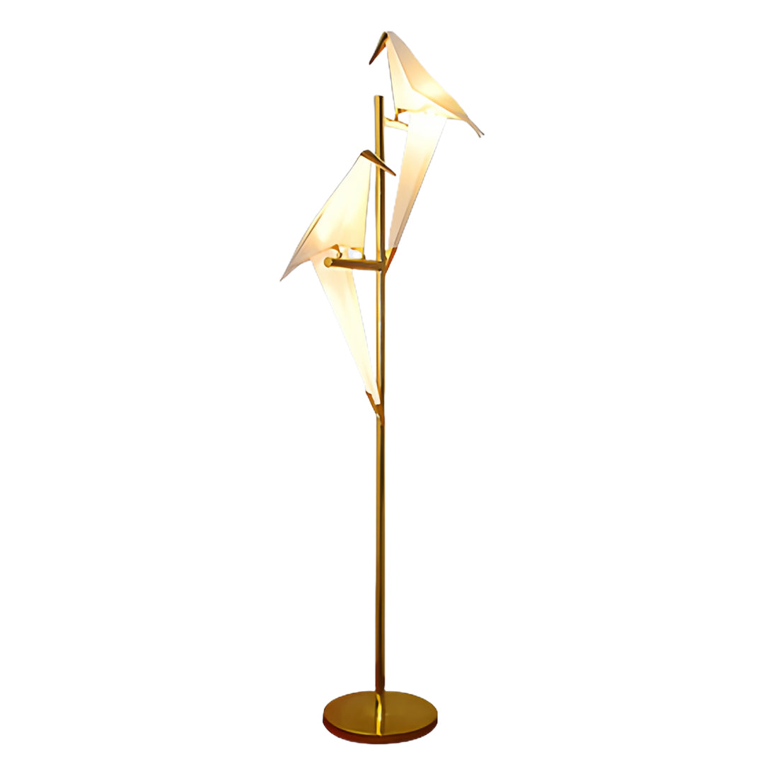 Origami Crane Bird Light, White Paper Fold LED Wall Sconce