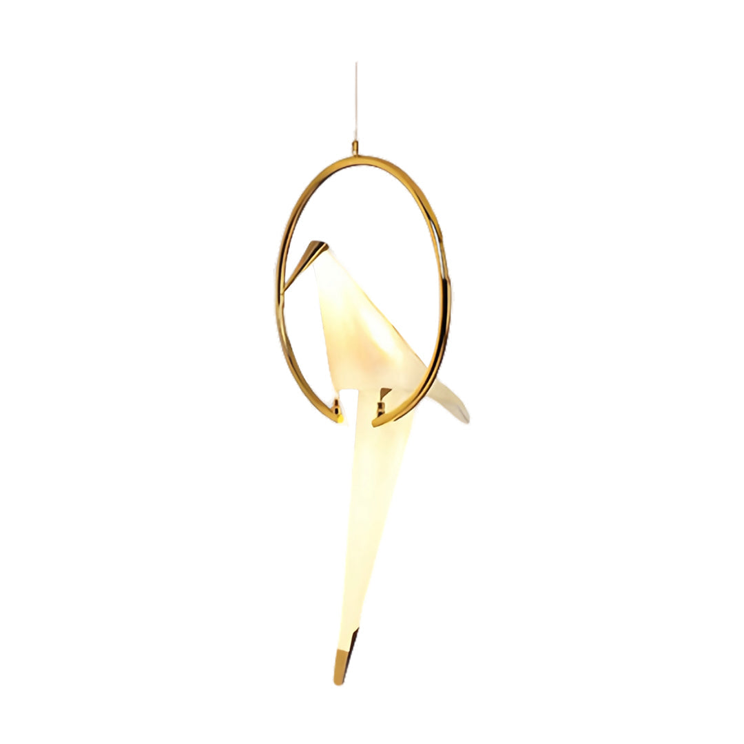 Origami Crane Bird Light, White Paper Fold LED Wall Sconce
