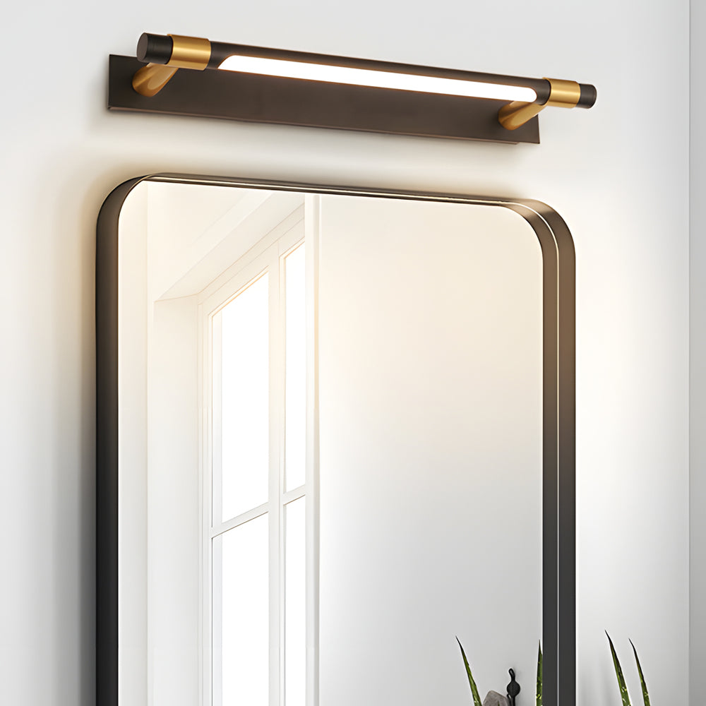 Slim Rotating Vanity Light, Black and Gold LED Bath Bar