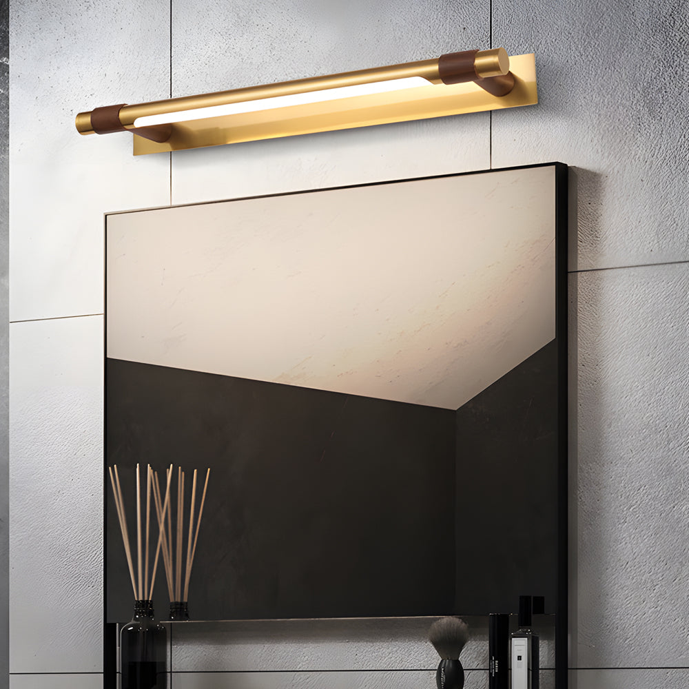 Slim Rotating Vanity Light, Black and Gold LED Bath Bar