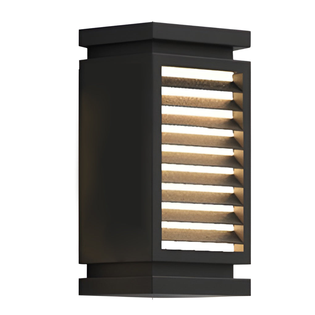 Louvered Bollard Light, Stainless Steel Slatted Pathway Post, view 10