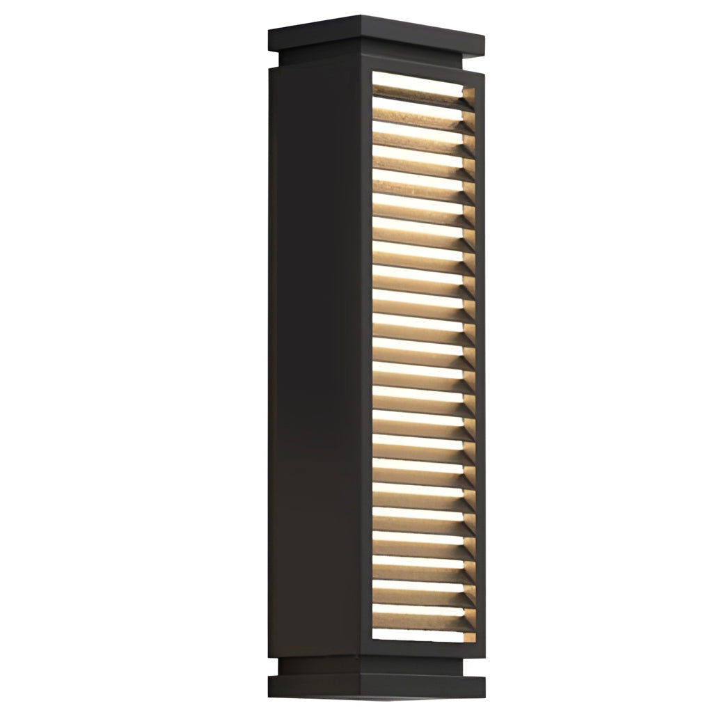Louvered Bollard Light, Stainless Steel Slatted Pathway Post, view 11