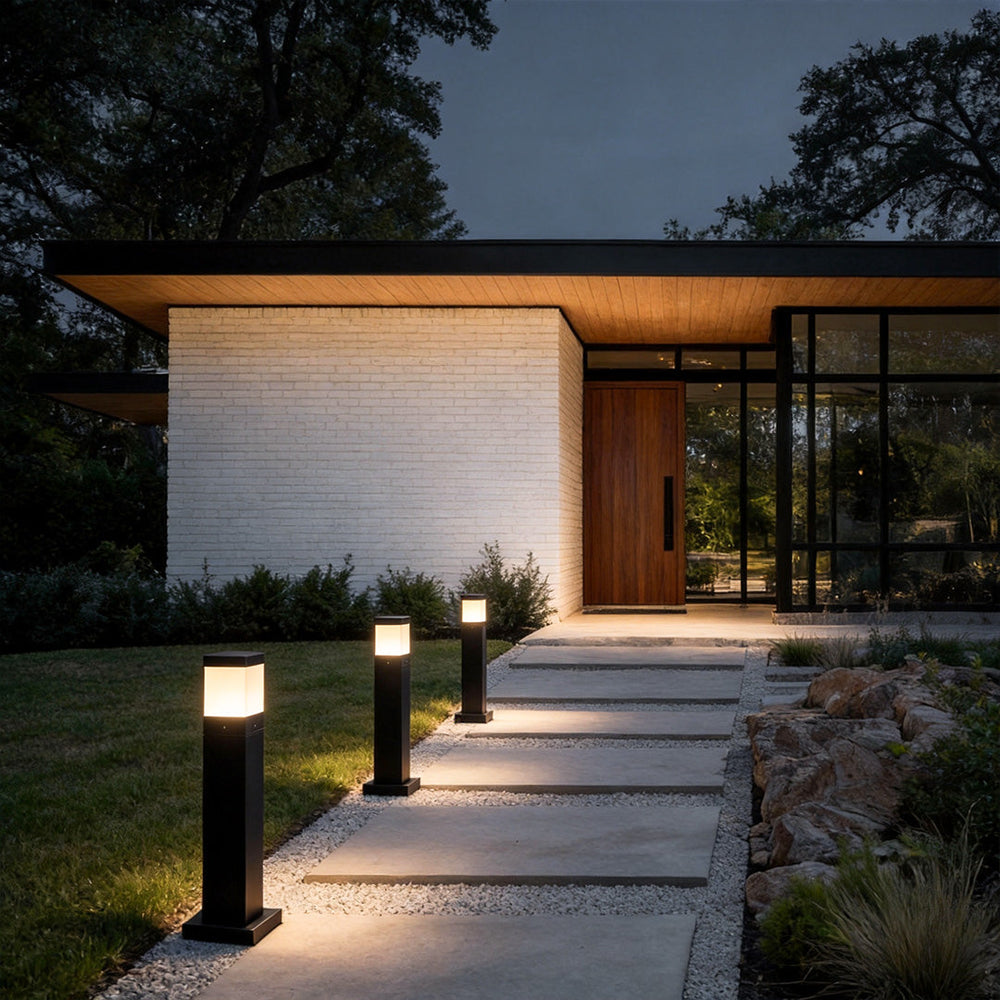Square COB Bollard Light, Commercial Grade Walkway Fixture, view 2