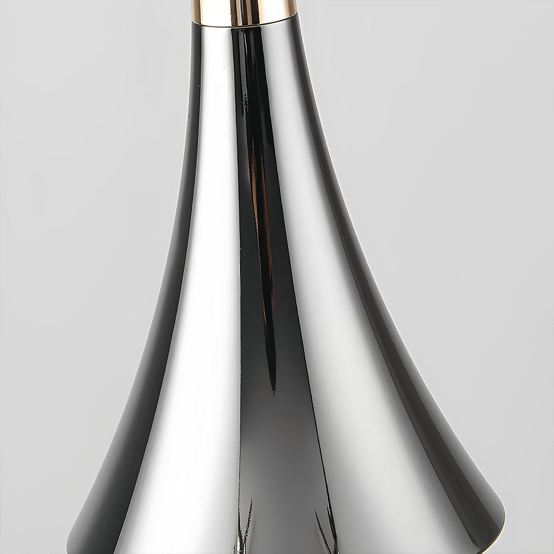 Flared Cone Mini Pendant Light, Aluminum and Glass Pendant Lamp 11