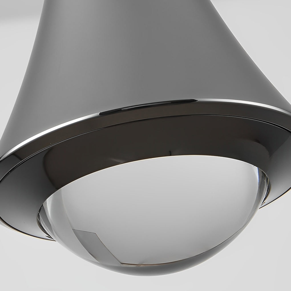 Flared Cone Mini Pendant Light, Aluminum and Glass Pendant Lamp 10