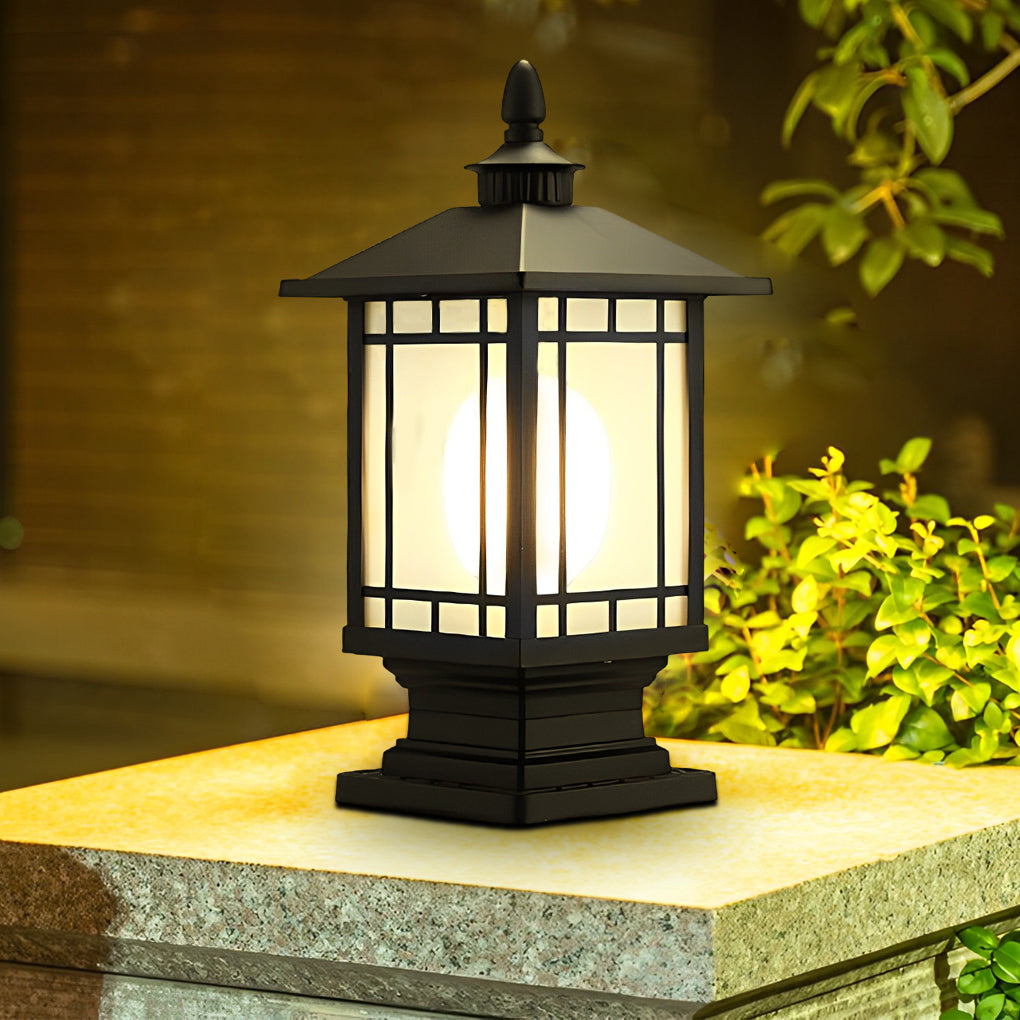 Lantern Pillar Light, Die Cast Aluminum Fence Post Cap Light 6