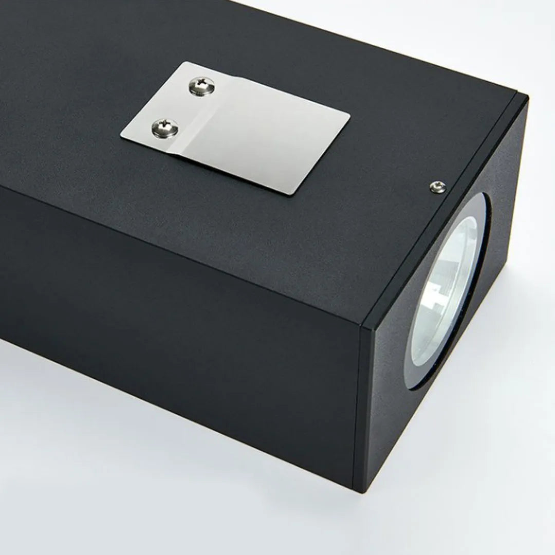 Slim Column Outdoor Wall Light, Black Aluminum Facade Light