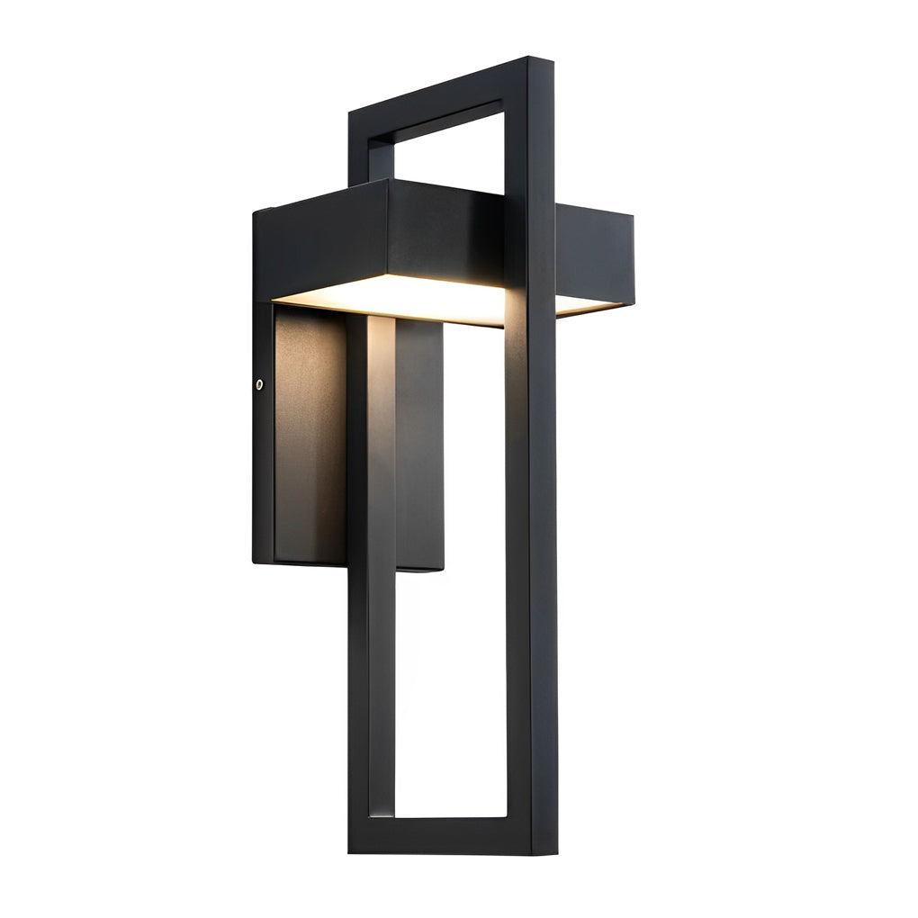 Open Frame Outdoor Wall Sconce, Black Stainless Steel LED Light 14
