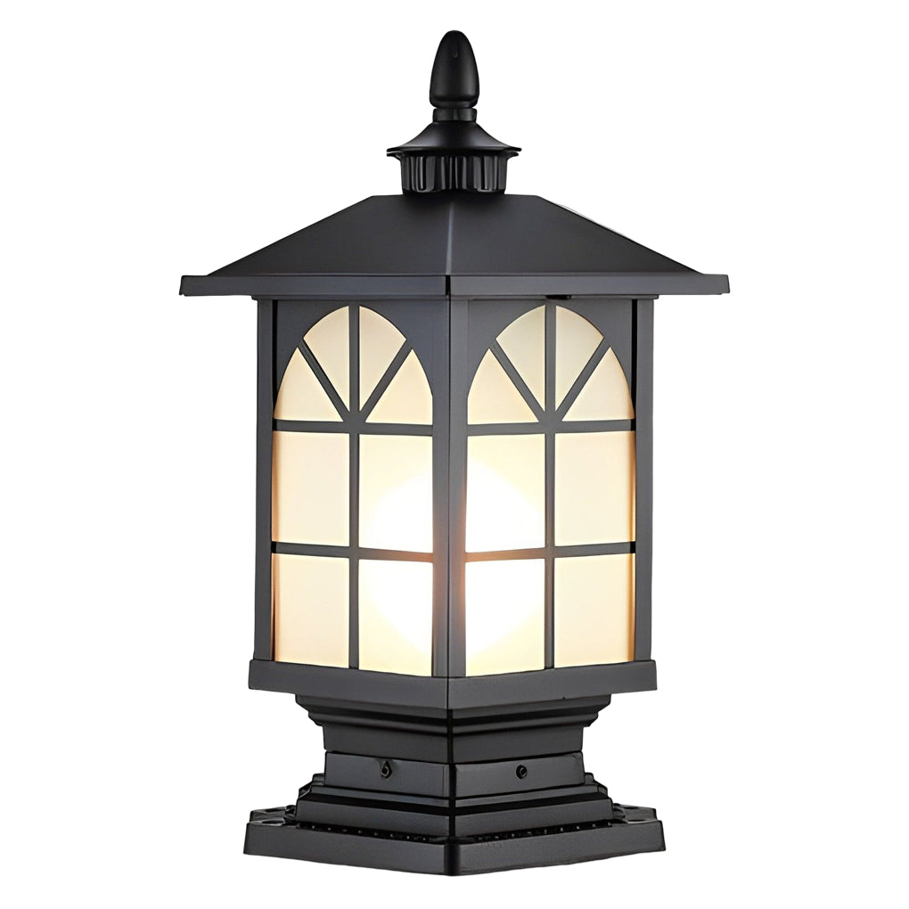 Lantern Pillar Light, Die Cast Aluminum Fence Post Cap Light 16