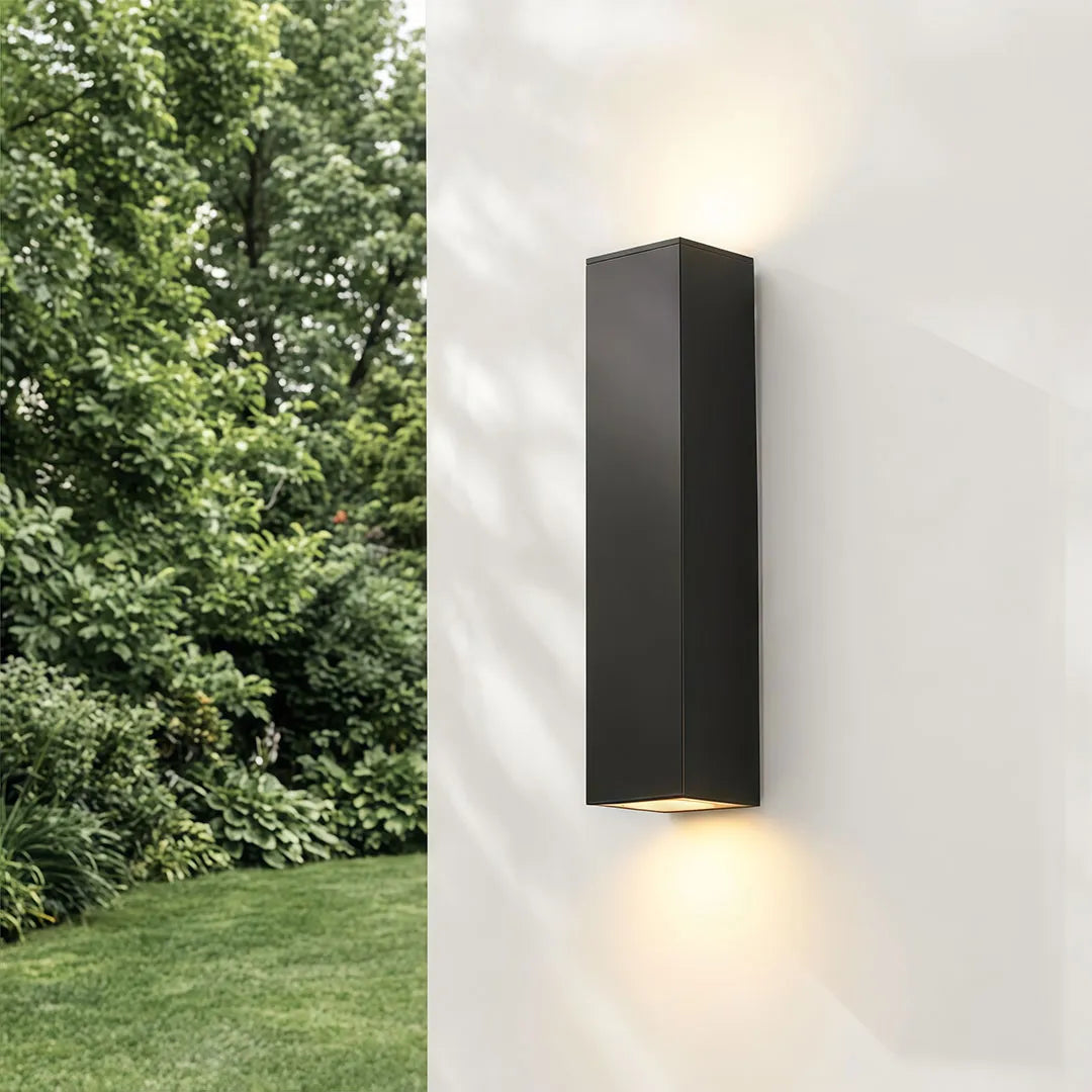 Slim Column Outdoor Wall Light, Black Aluminum Facade Light