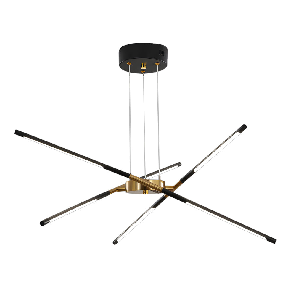 Stepless Dimming Sputnik Chandelier, Gold Rod LED