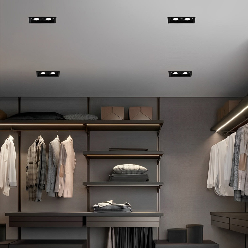Twin Head Recessed Spotlight, Adjustable Aluminum Ceiling Light 8