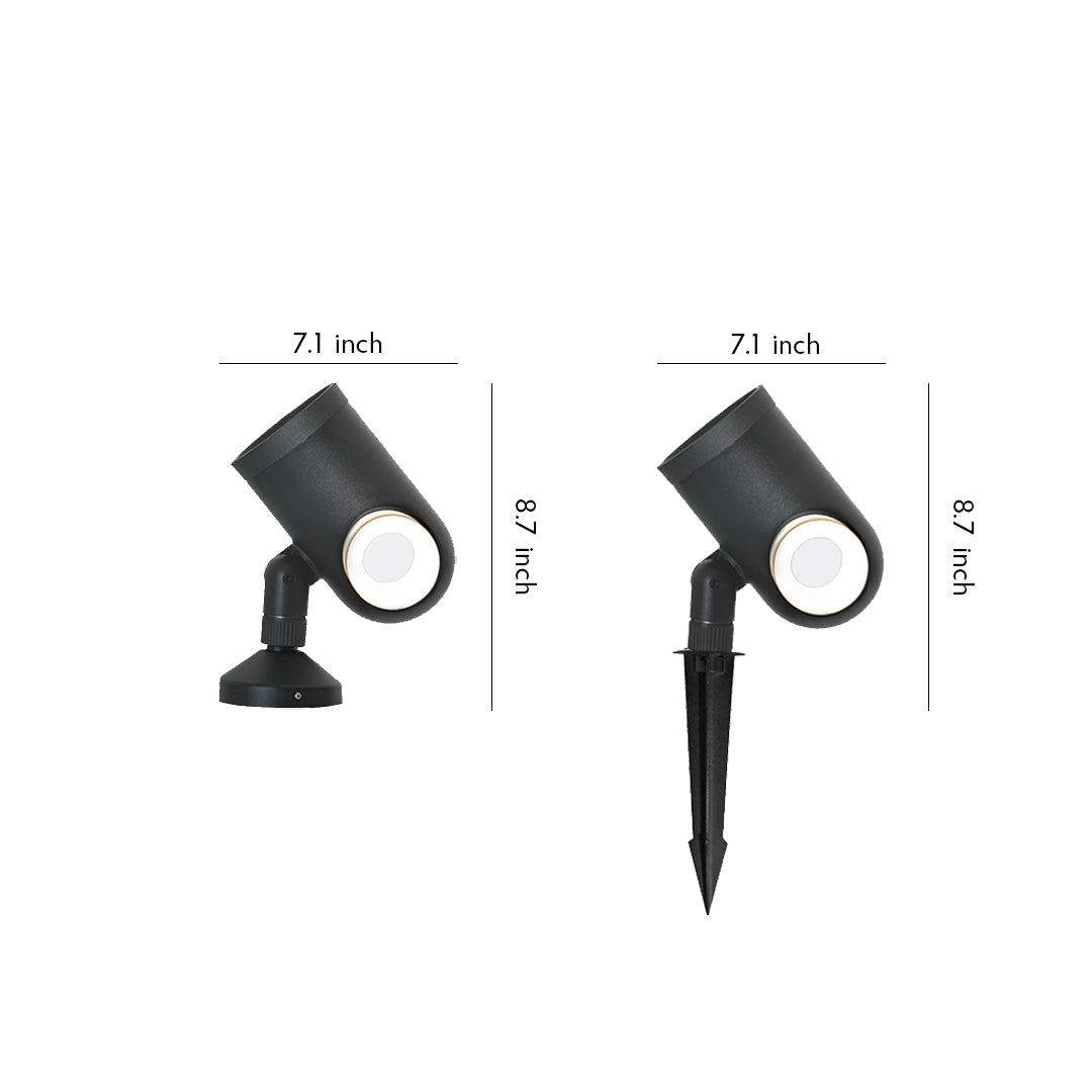 Adjustable Garden Spotlight, Black Aluminum Glass Lens Light, view 8