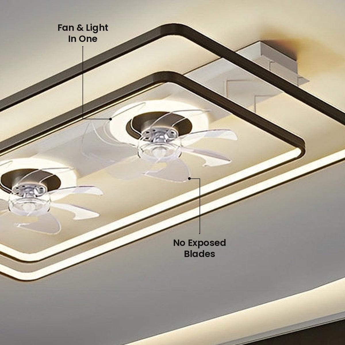 Bladeless Ceiling Fan Light: No Exposed Blades, Fan & Light In One