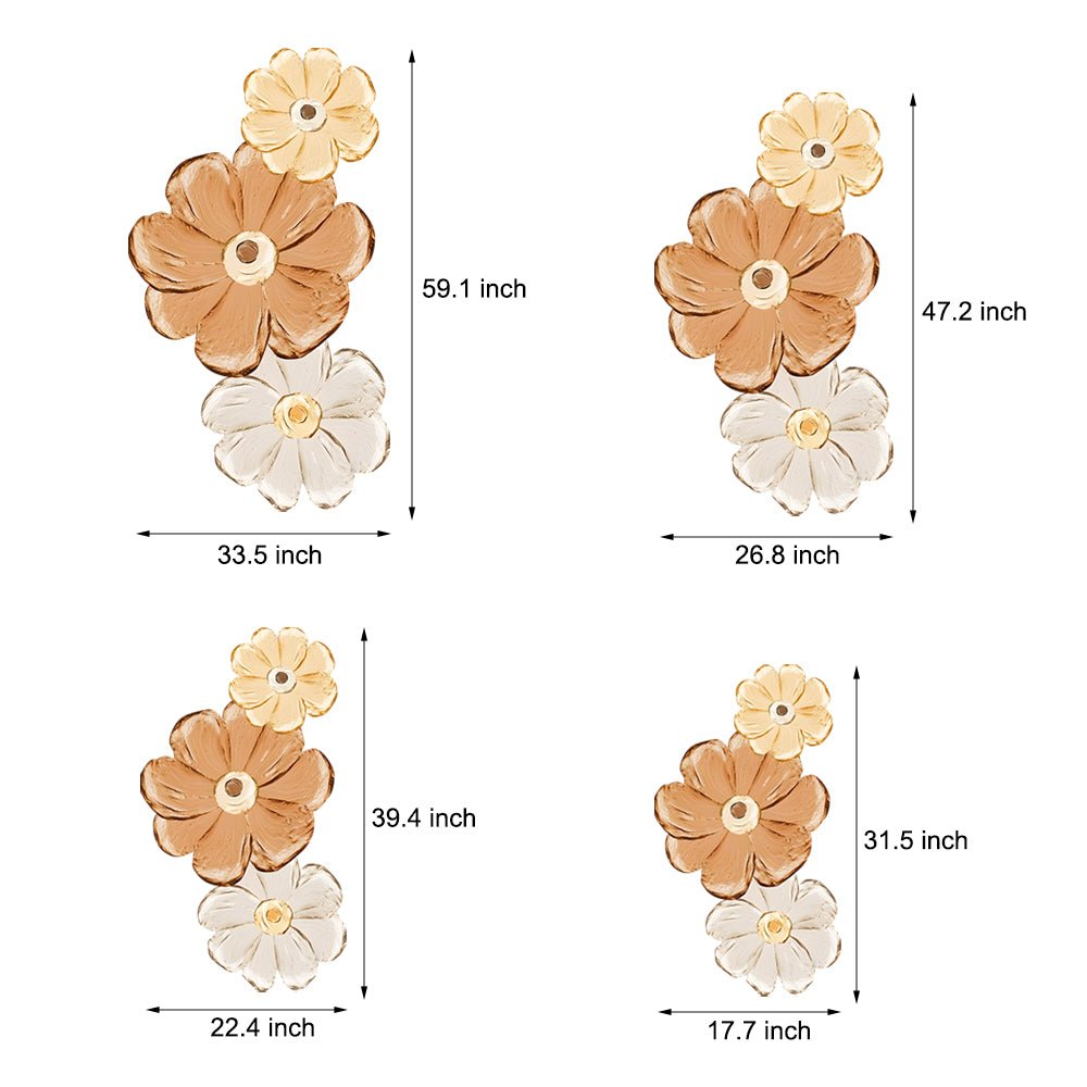 Blossom Trio LED Wall Art, Carved Flower Backlit Wall Panel