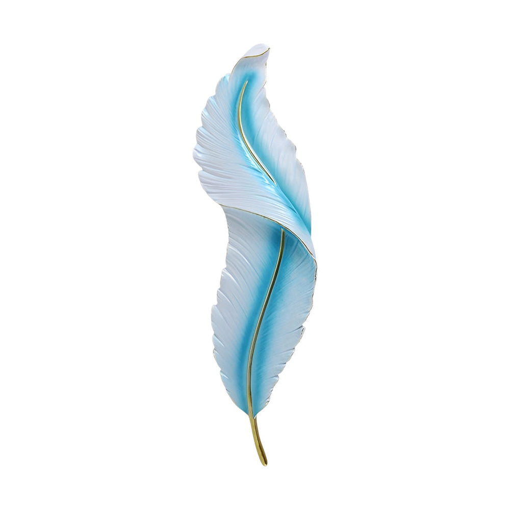 White Feather Wall Light, Luxury Resin LED Corridor Art, view 14
