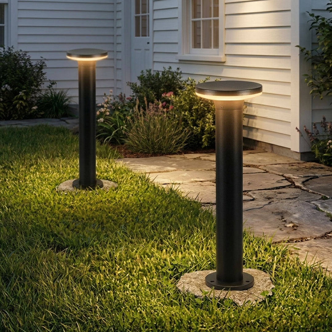 Round and Square Bollard Light, Waterproof Lawn Path Post
