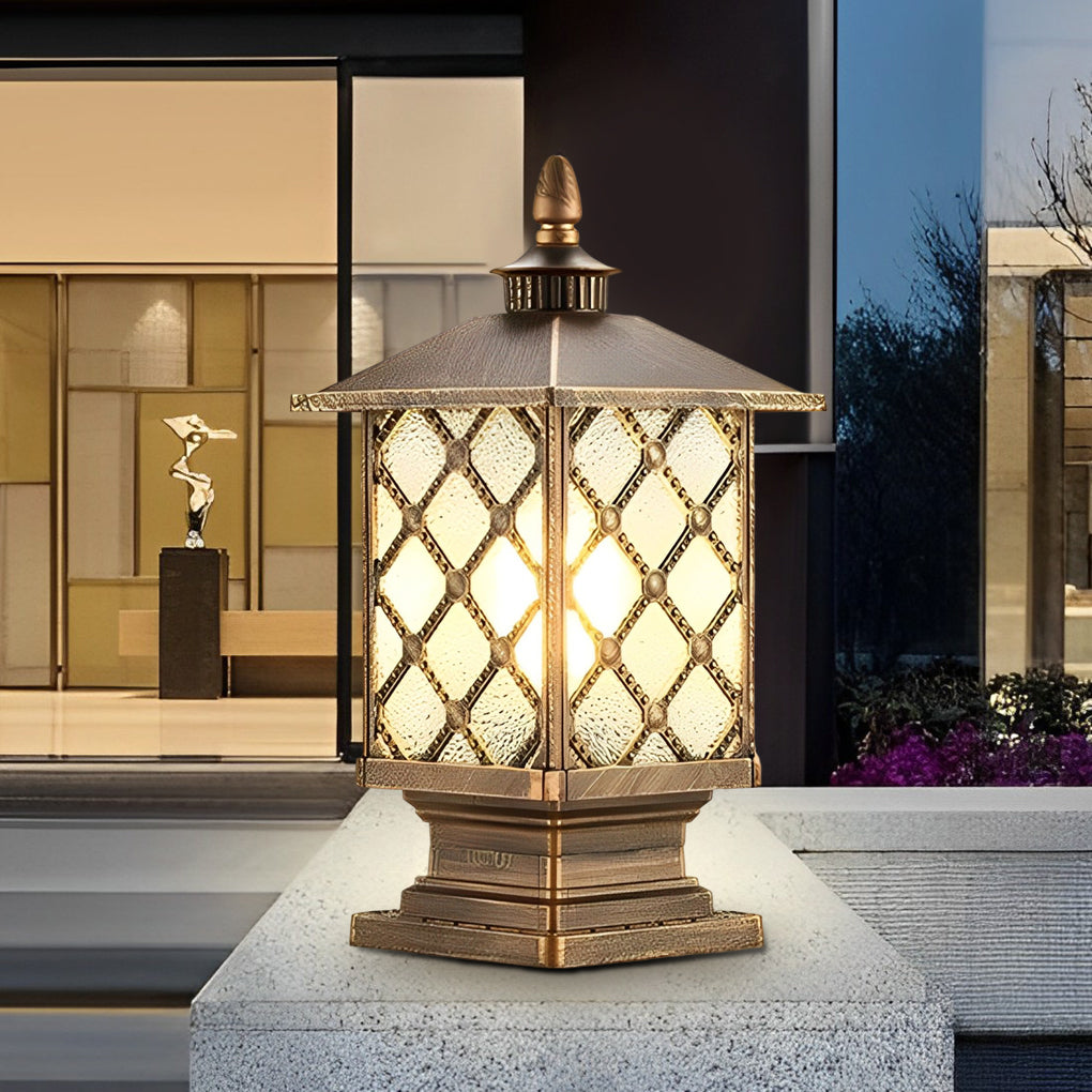 Lantern Pillar Light, Die Cast Aluminum Fence Post Cap Light 4