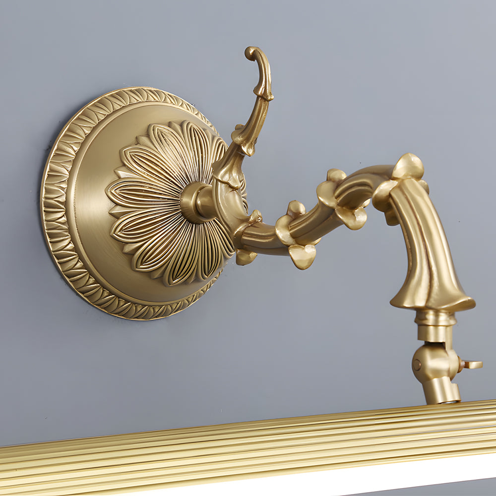 Fluted Brass Vanity Light, Copper Bathroom Mirror Light