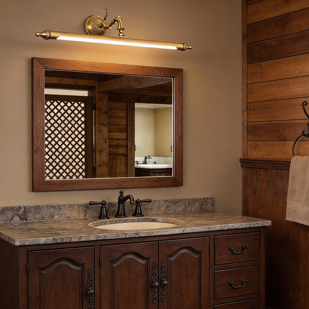Fluted Brass Vanity Light, Copper Bathroom Mirror Light