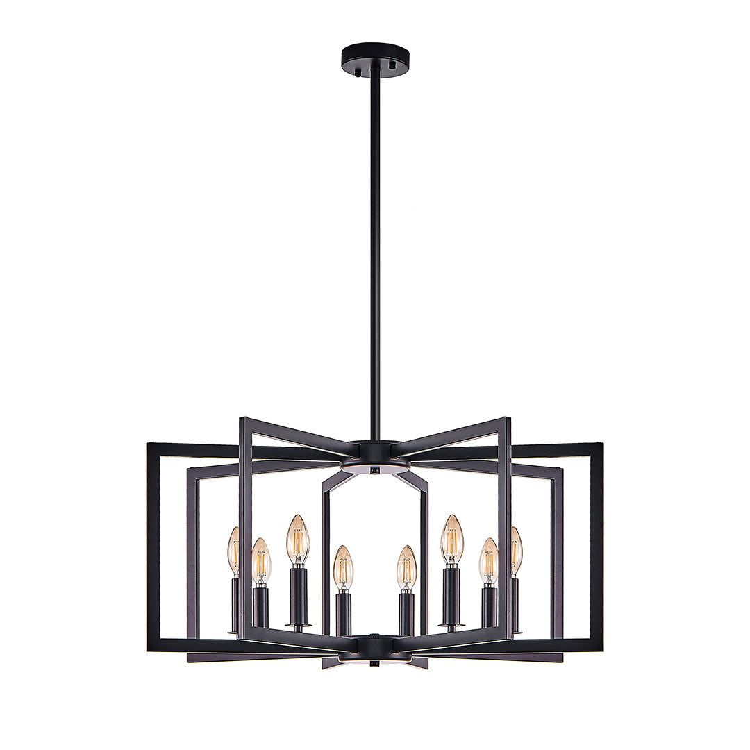 Open Frame Iron Candle Chandelier, Industrial Ceiling Light 14