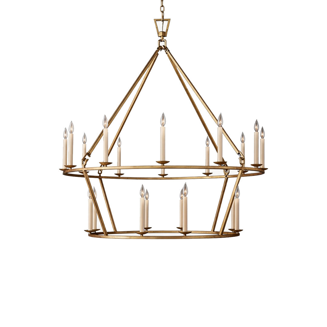Retro Candle Chandelier, Wrought Iron Ceiling Light, view 8