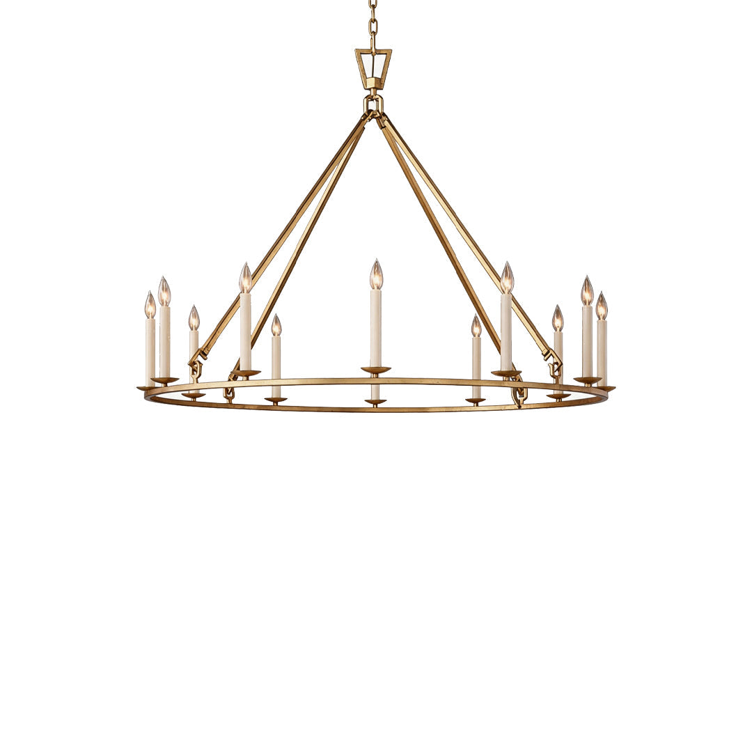 Retro Candle Chandelier, Wrought Iron Ceiling Light, view 7