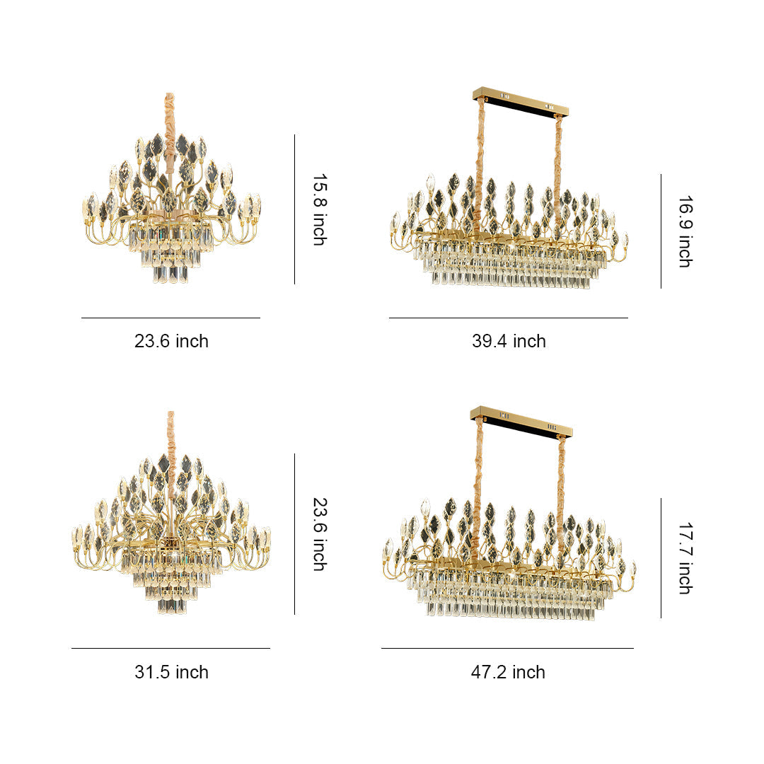 French Crystal LED Chandelier, Luxury Gold Ceiling Light, view 10