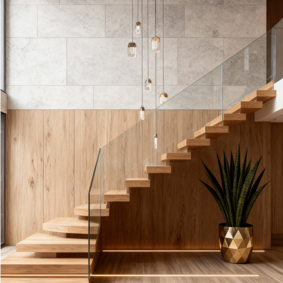 Full Copper Staircase Chandelier, Crystal Ceiling Light, view 3