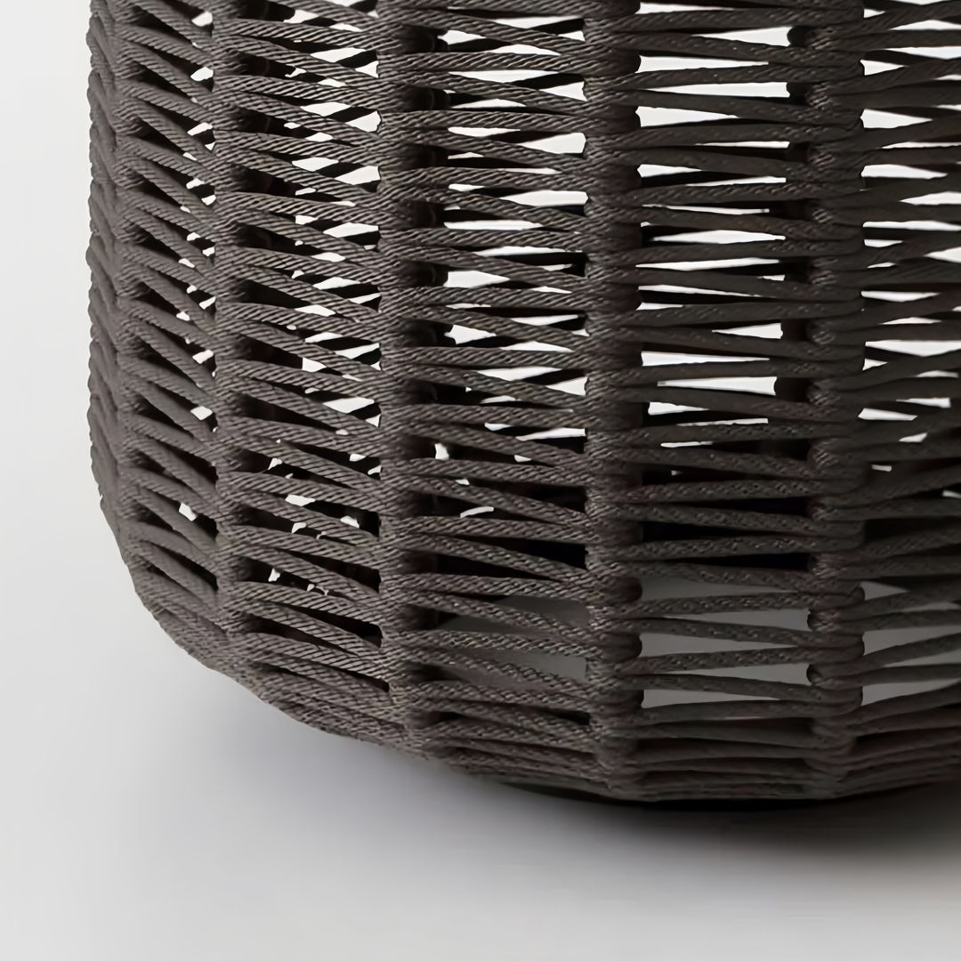 Woven Rope Lantern, Stainless Steel Frame Outdoor Floor Lantern