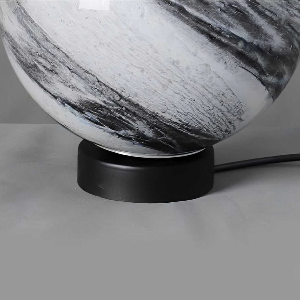 Planet Glass Globe Pillar Light, Die Cast Aluminum Post Light 7