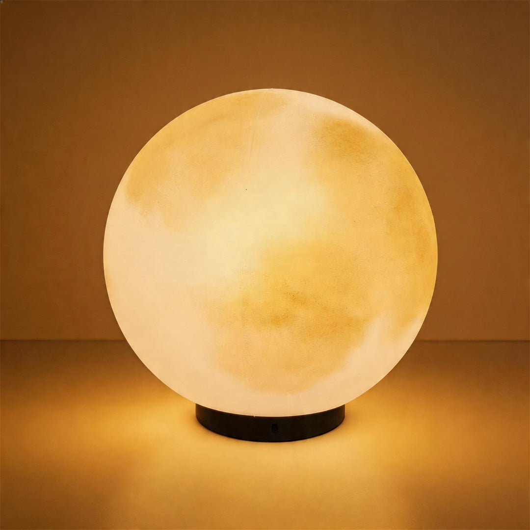 Moon Globe Pillar Light, Textured Resin Outdoor Garden Light 13