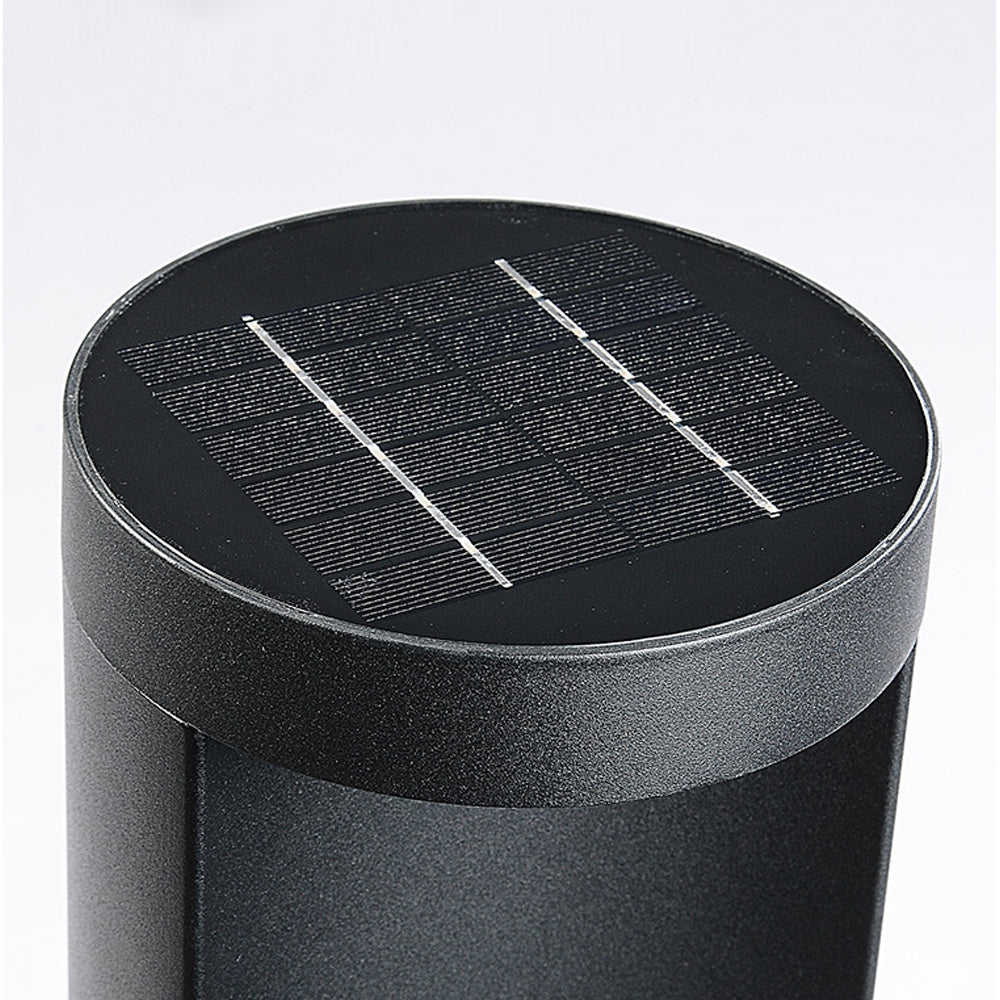 Cylinder Lawn Post Light, Solar or Hardwired Garden Fixture, view 14