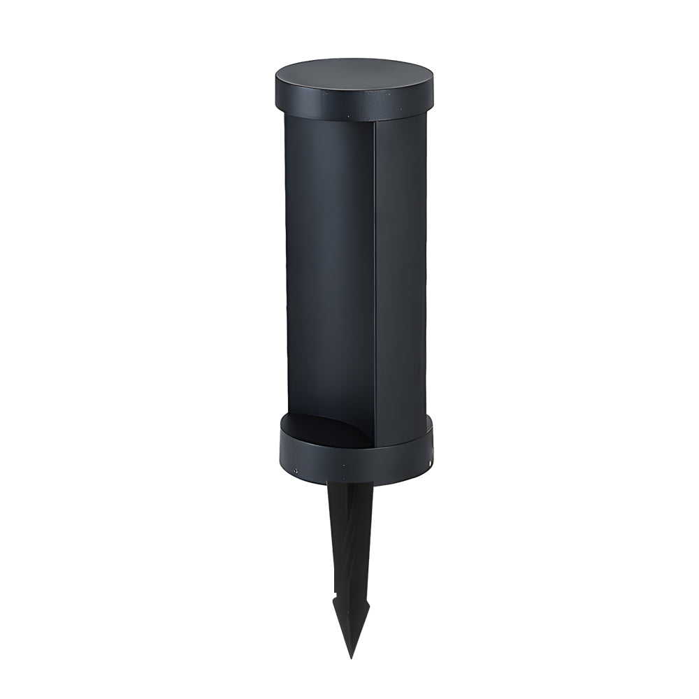 Cylinder Lawn Post Light, Solar or Hardwired Garden Fixture, view 19