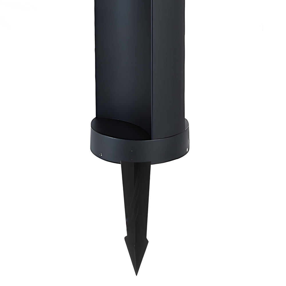 Cylinder Lawn Post Light, Solar or Hardwired Garden Fixture, view 15
