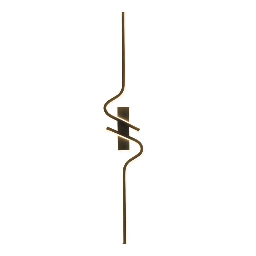 Wave Curve Wall Sconce, Black Aluminum Linear Light