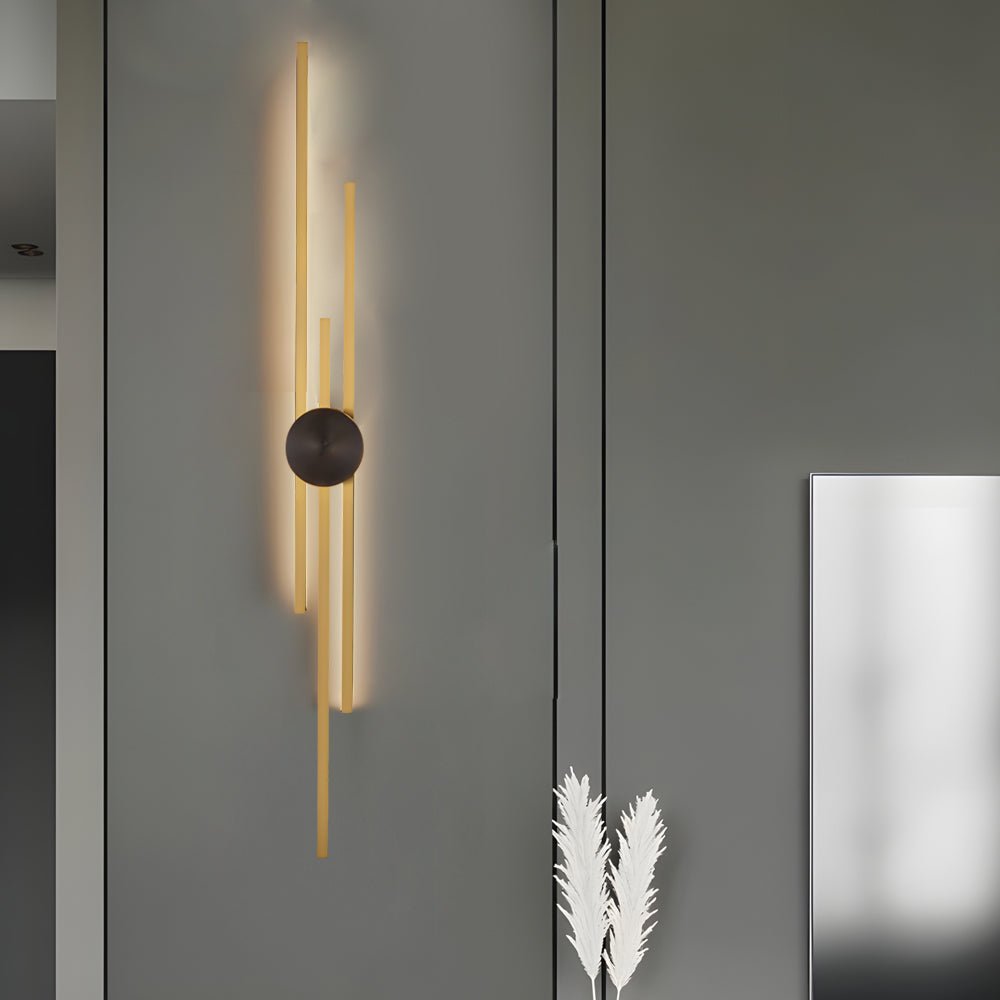 Triple Bar Linear Sconce, Iron and Acrylic Wall Light