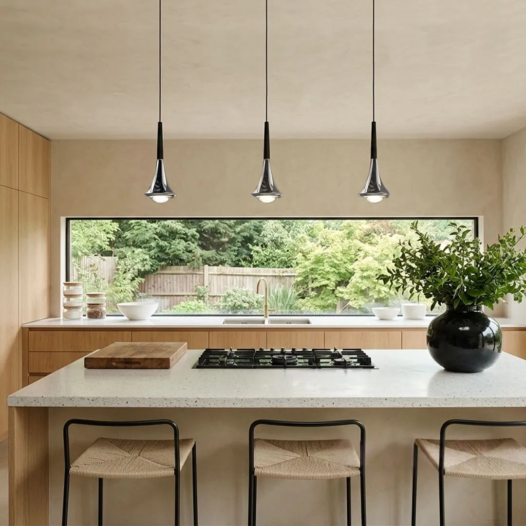 Teardrop Mini Pendant Light, Metal and Acrylic Kitchen Island Light 4