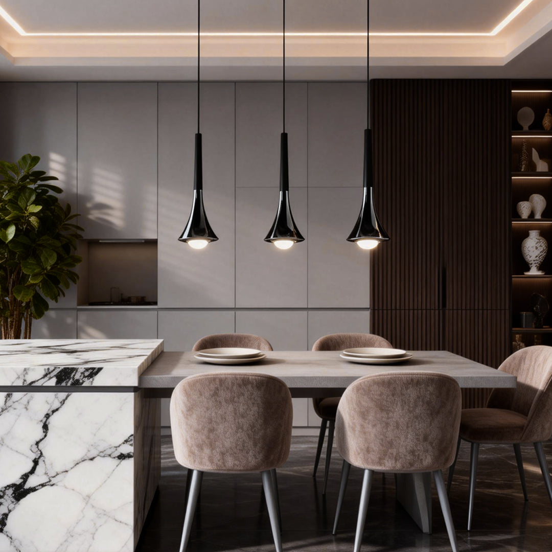 Teardrop Mini Pendant Light, Metal and Acrylic Kitchen Island Light 7