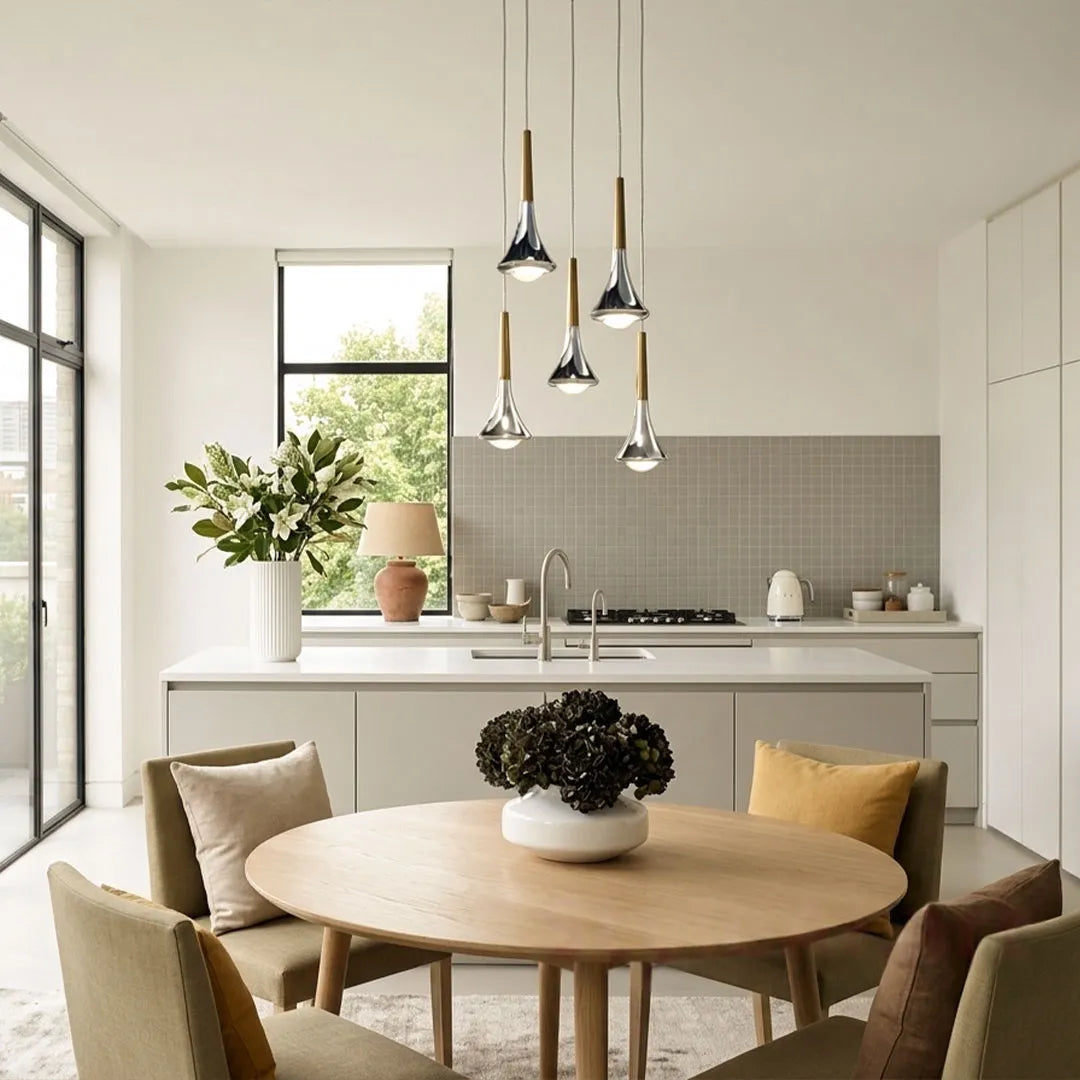 Teardrop Mini Pendant Light, Metal and Acrylic Kitchen Island Light 6