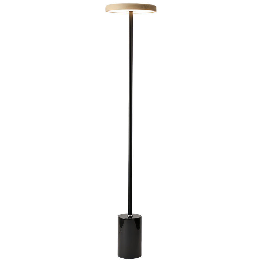 Marble Base Floor Lamp, Walnut Dimmable LED Standing Uplight, view 9