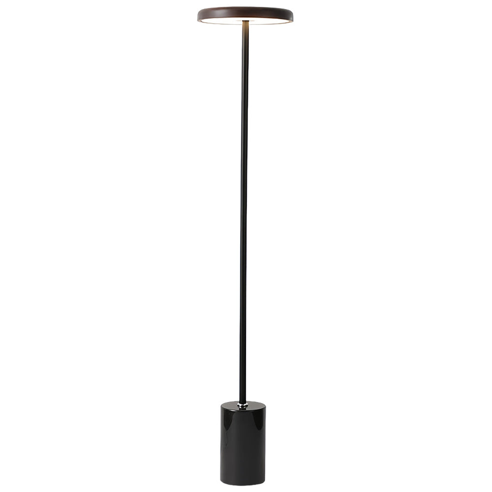 Marble Base Floor Lamp, Walnut Dimmable LED Standing Uplight, view 10