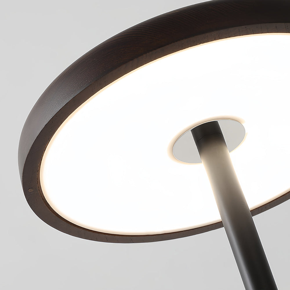 Marble Base Floor Lamp, Walnut Dimmable LED Standing Uplight, view 7