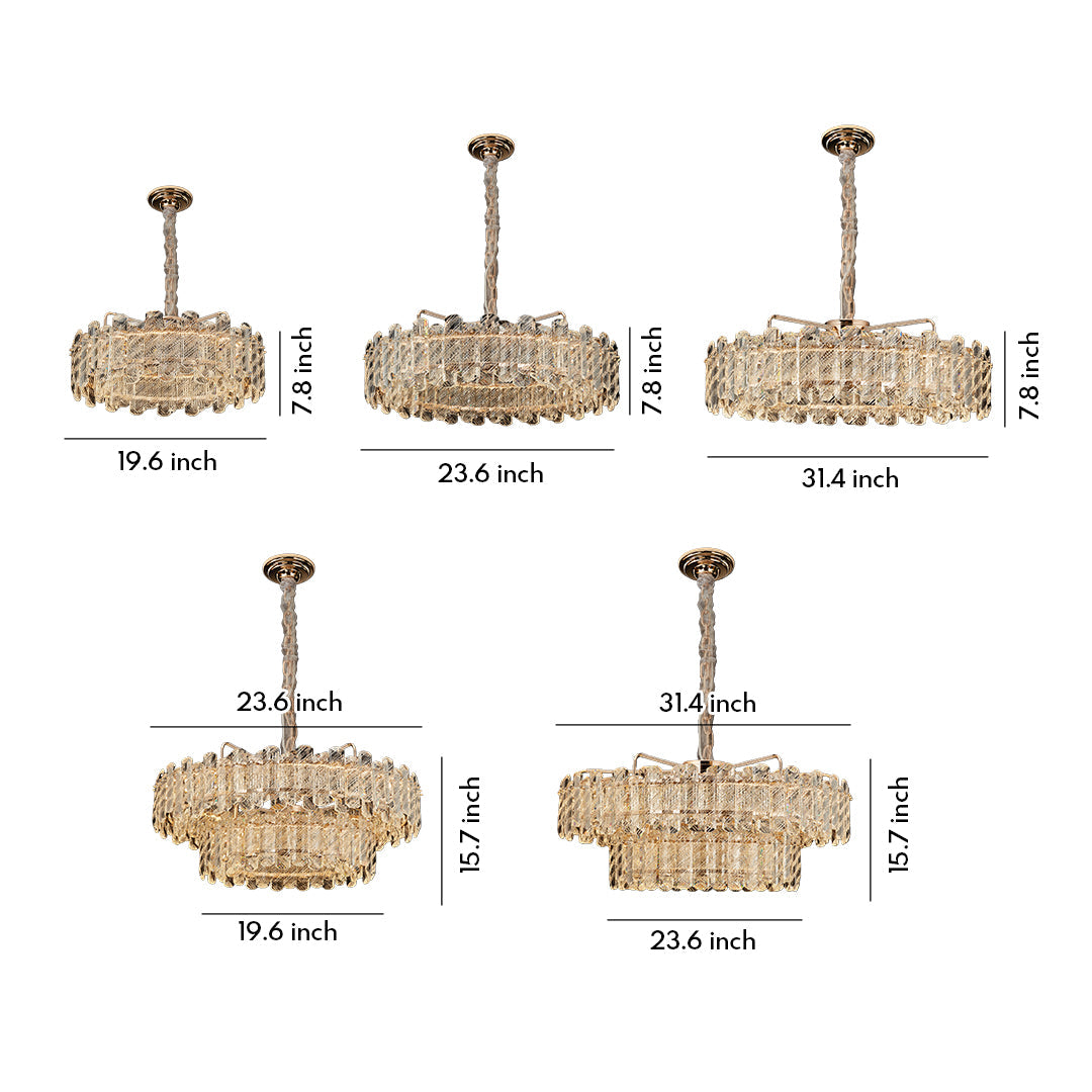 Nordic Crystal Chandelier, Carbon Steel Gold Ceiling Light, view 16