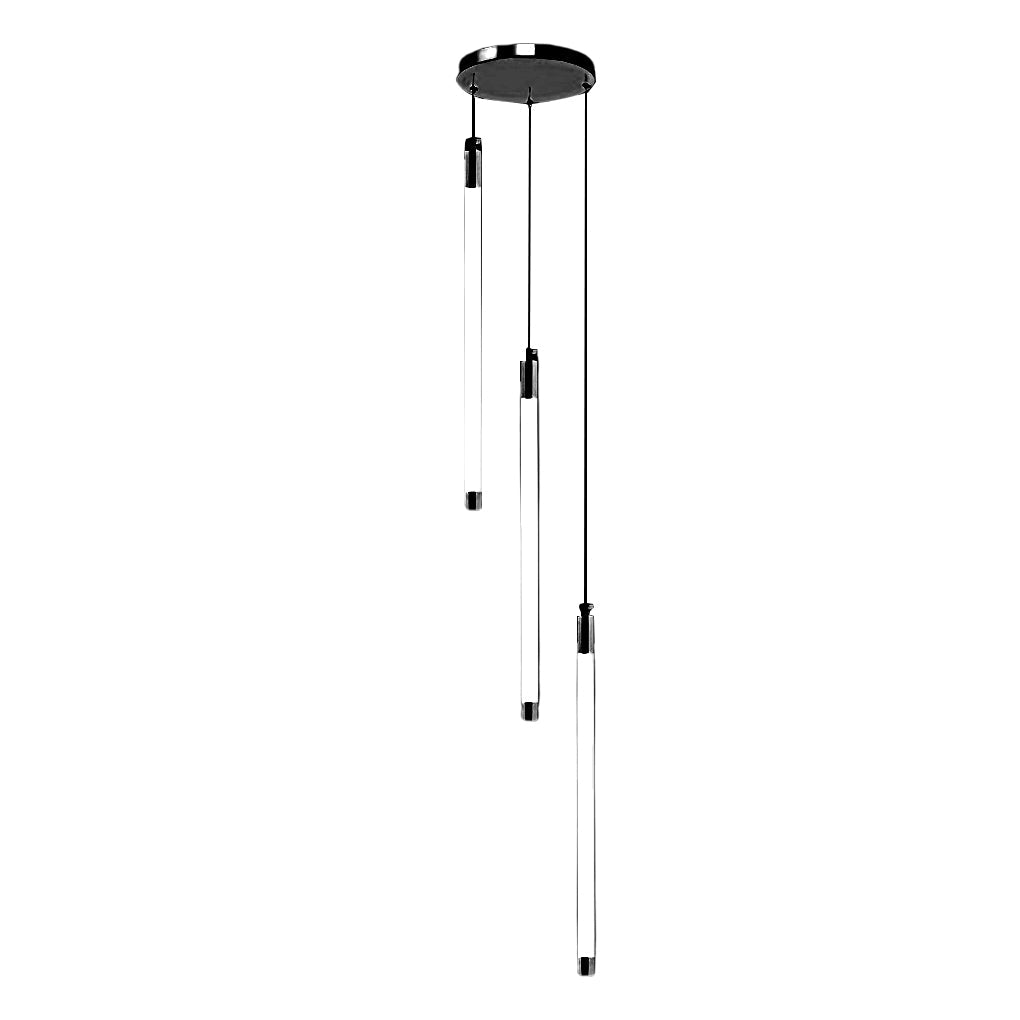Spiral Tube Staircase Chandelier, Acrylic LED in Gold or Black