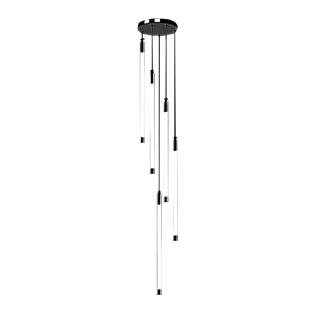 Spiral Tube Staircase Chandelier, Acrylic LED in Gold or Black