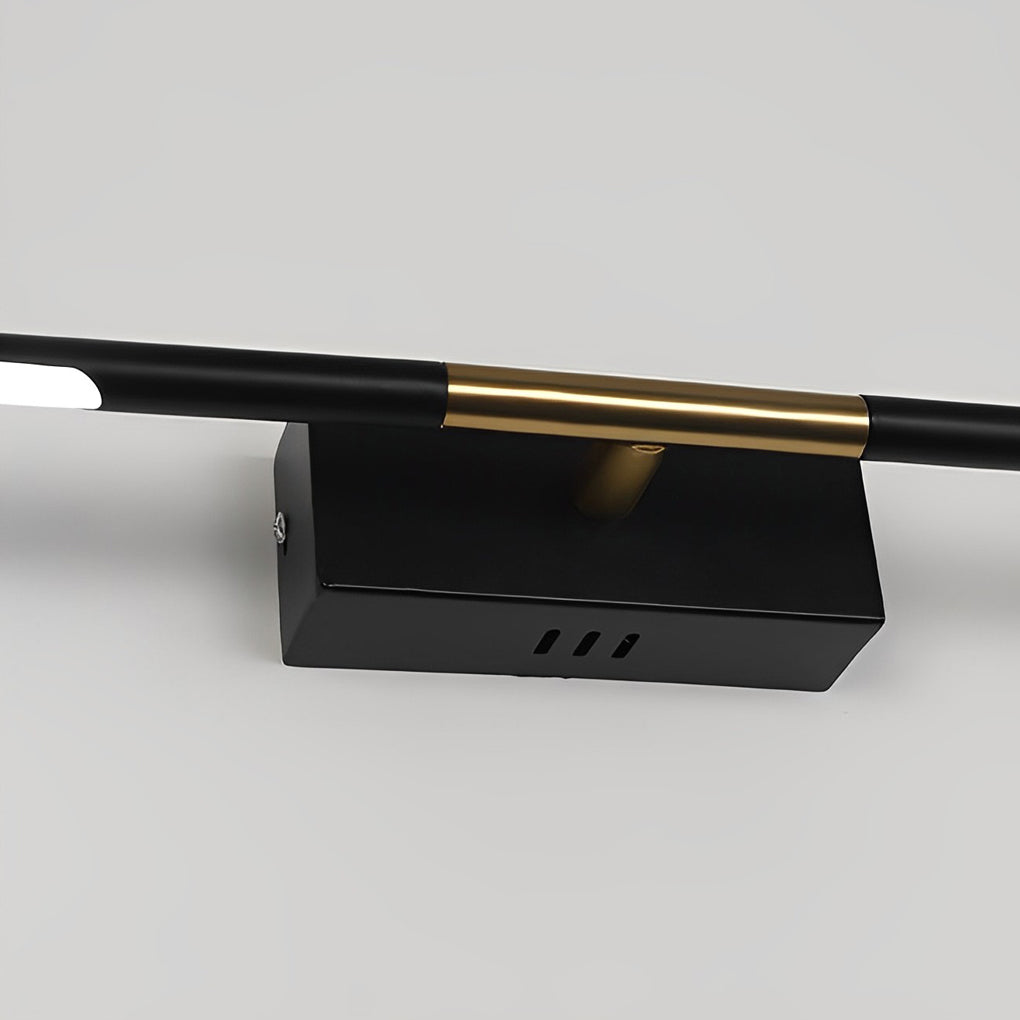 Slender Rod Vanity Light, Black and Gold LED Bath Bar